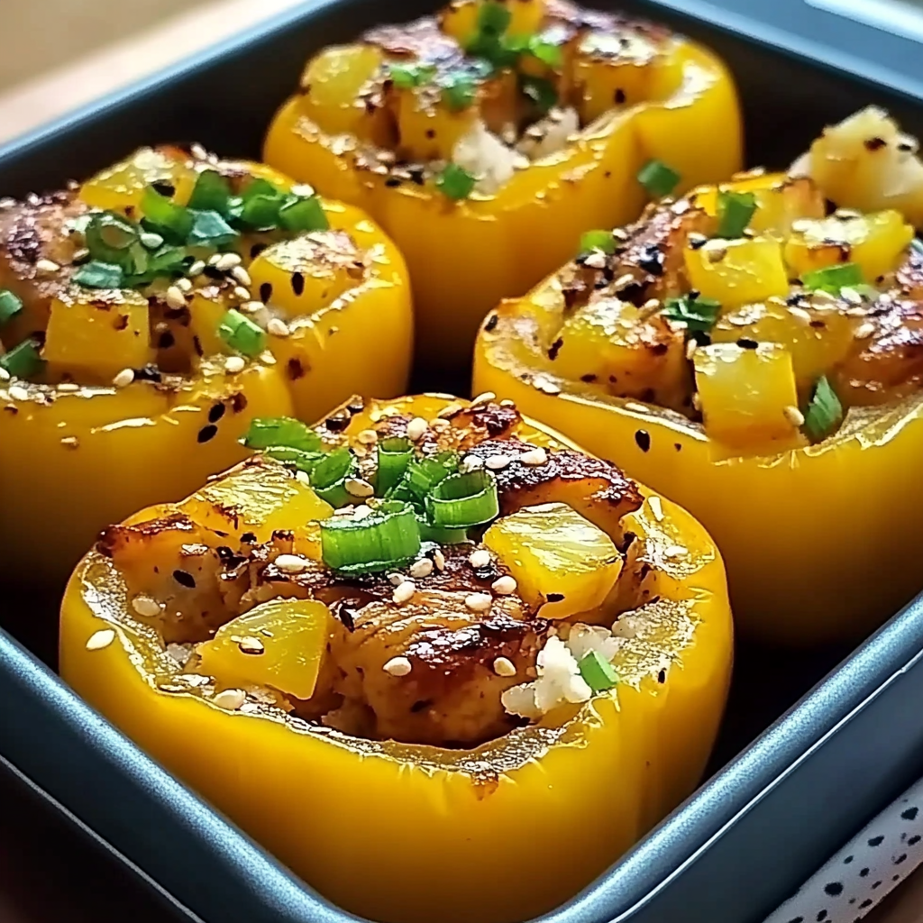 Design 1 Visual for Teriyaki Pineapple Chicken Stuffed Peppers