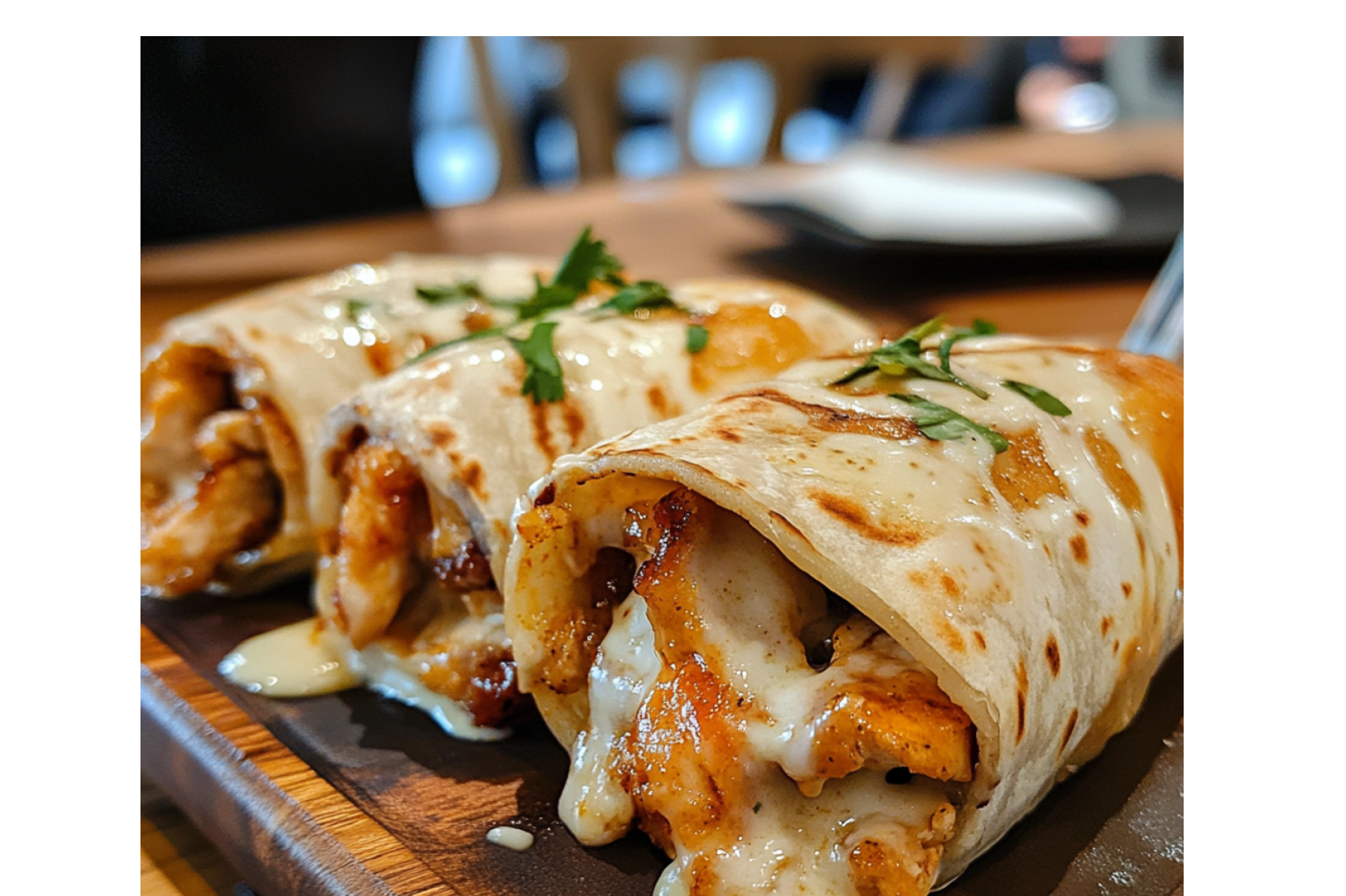 Cheesy Garlic Chicken Wraps