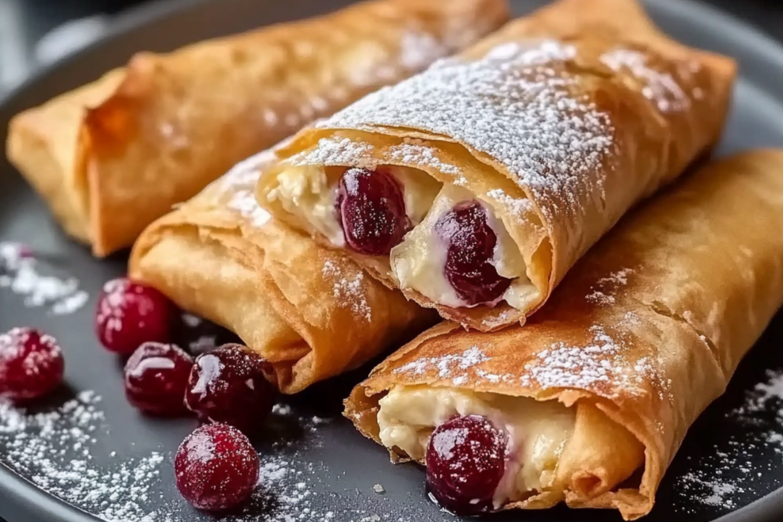 Cherry Cheesecake Egg Rolls