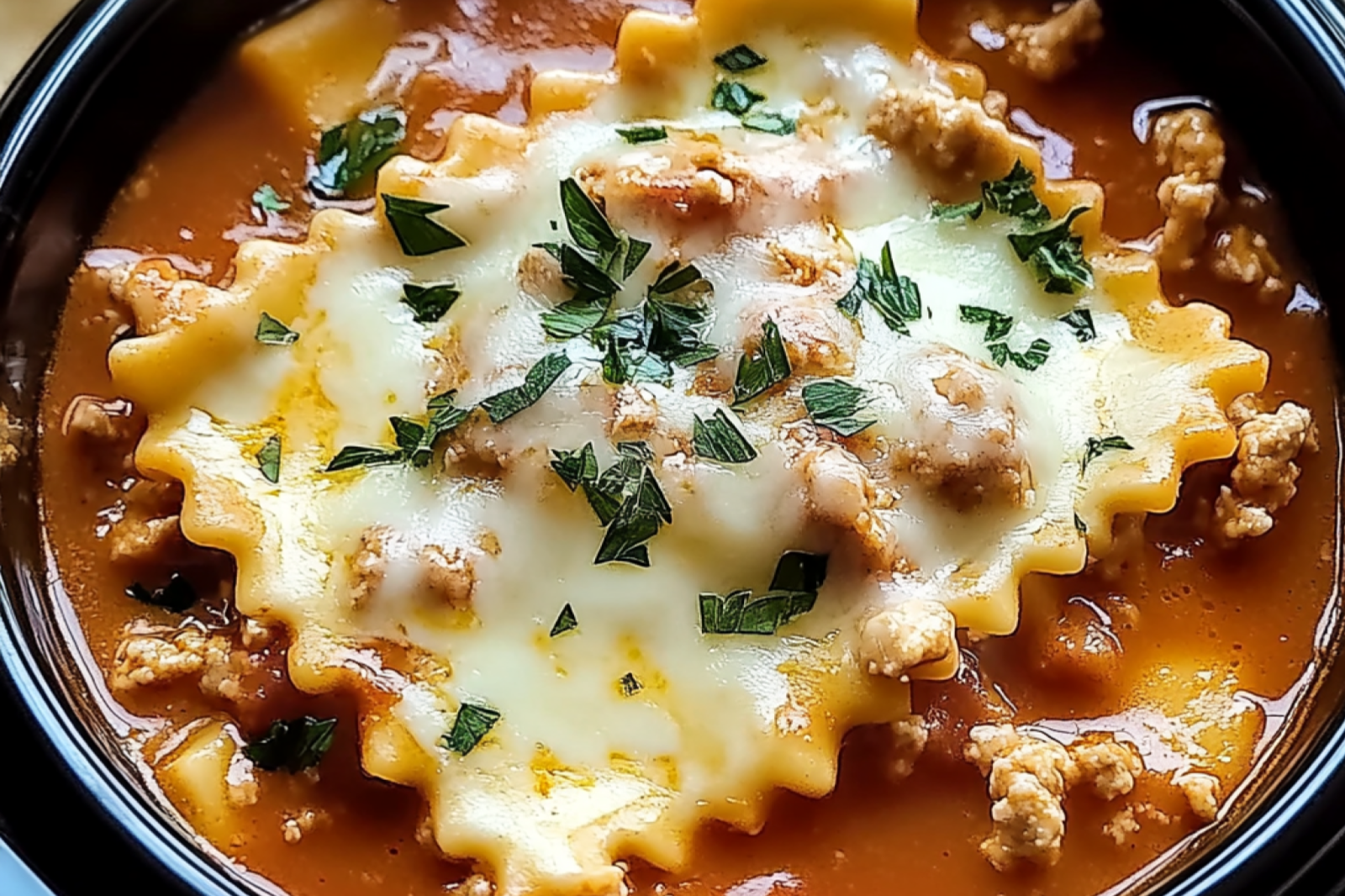 Crock Pot Cheesy Lasagna Soup