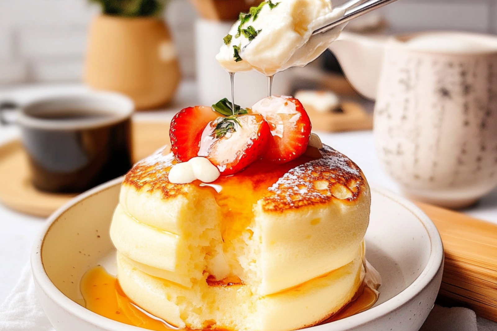 Fluffy Japanese Soufflé Pancakes