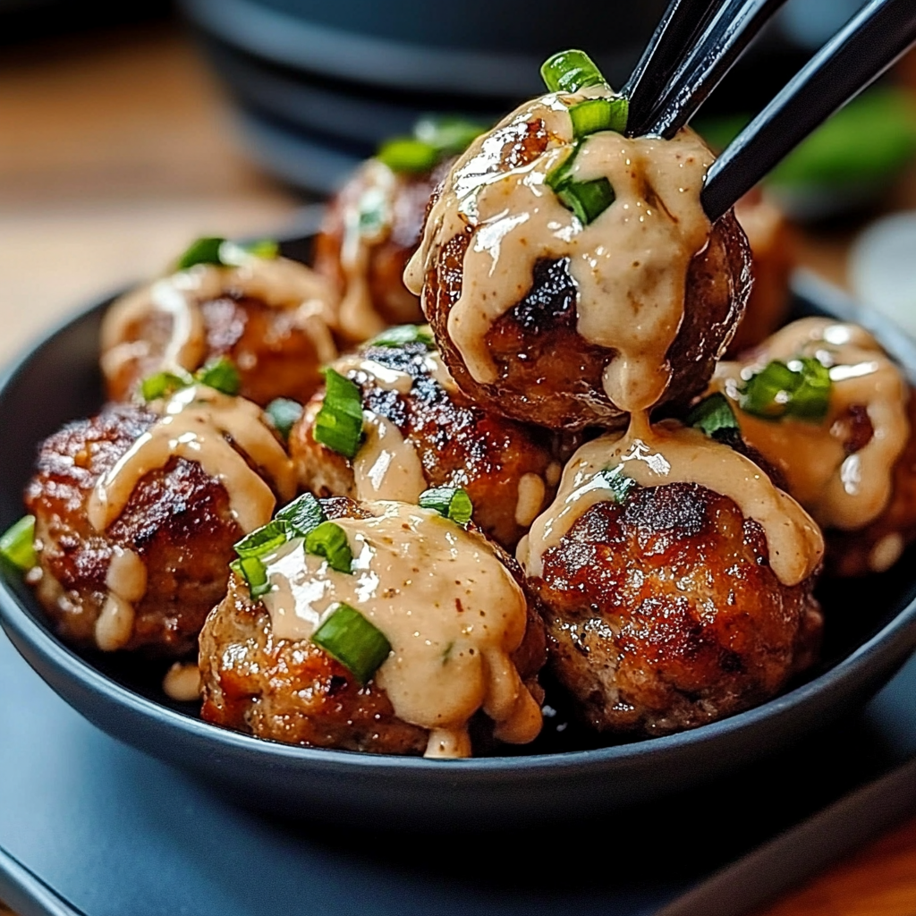 Image of Korean BBQ Meatballs with Spicy Mayo Dip to save
