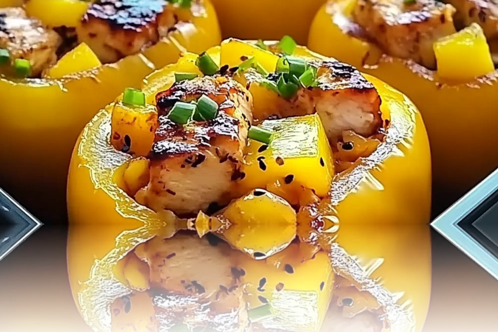 Teriyaki Pineapple Chicken Stuffed Peppers