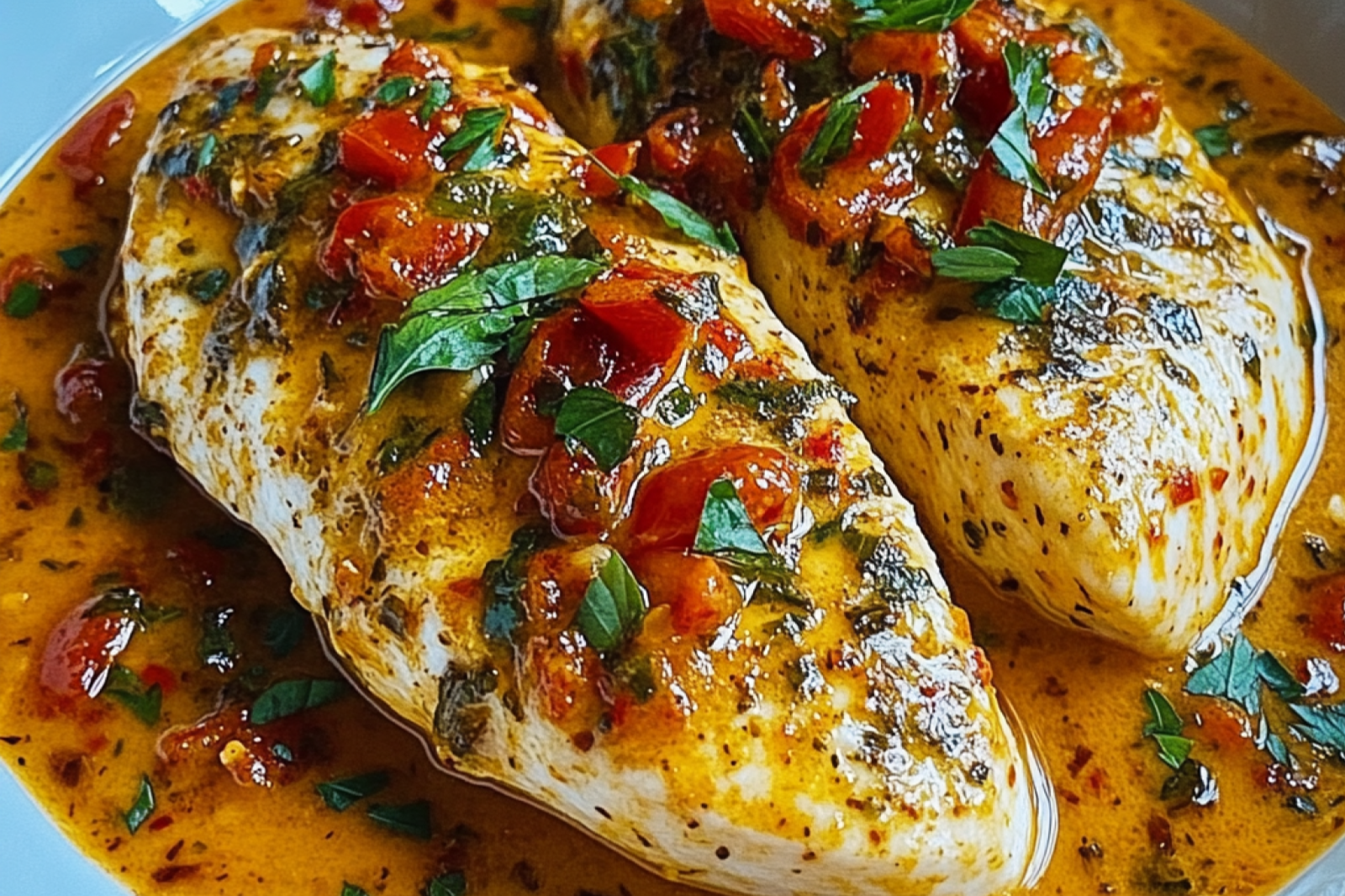 Tilapia in Roasted Pepper Sauce