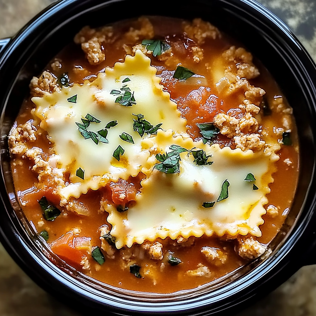 Image of Crock Pot Cheesy Lasagna Soup to save