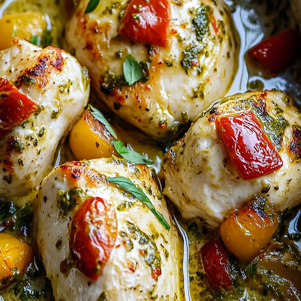 Design 1 Visual for Creamy Garlic Pesto Chicken