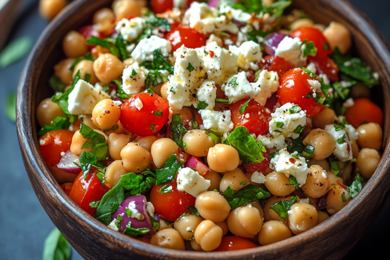 Mediterranean Chickpea Salad with Feta and Herbs