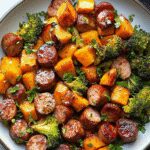 Sheet Pan Sausage and Sweet Potatoes with Honey Sauce 3 Sheet Pan Sausage and Sweet Potatoes with Honey Garlic Sauce