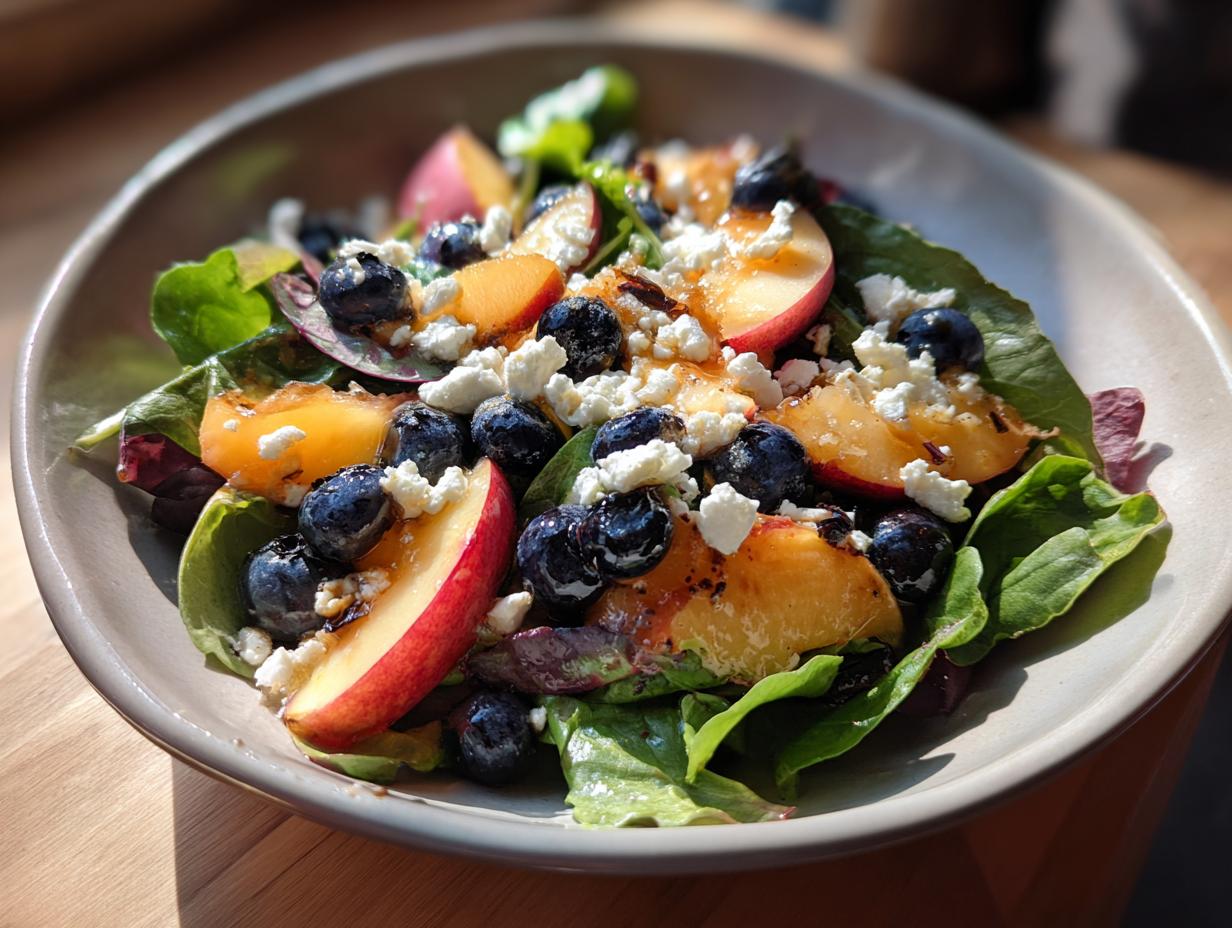 Blueberry Peach Feta Salad