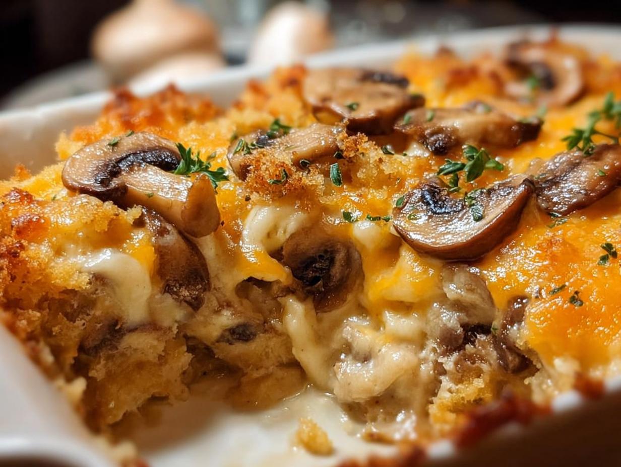 Cheesy Mushrooms Casserole: 1 amazing comfort meal!