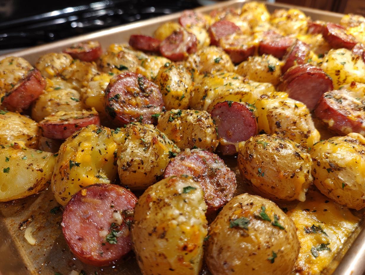 Cheesy Ranch Potatoes and Smoked Sausage