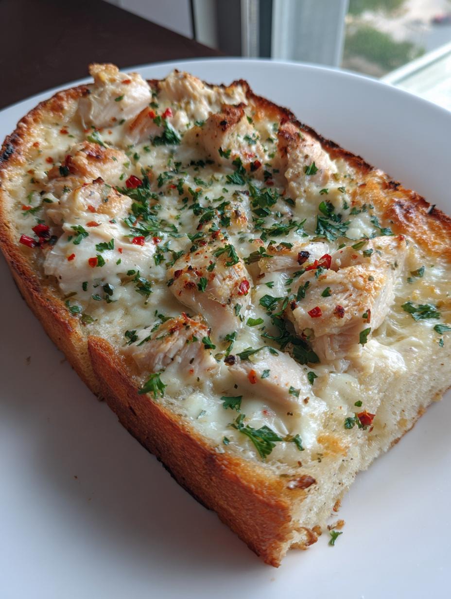 Chicken Alfredo Garlic Bread: Awful 2000 Calories! 2 Chicken Alfredo Garlic Bread - detail 1