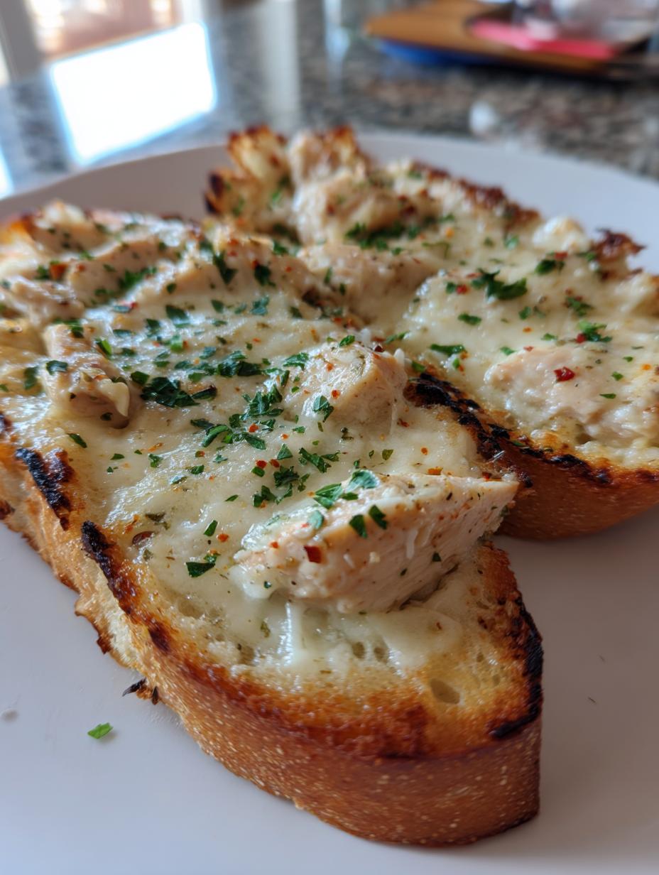 Chicken Alfredo Garlic Bread: Awful 2000 Calories! 3 Chicken Alfredo Garlic Bread - detail 2
