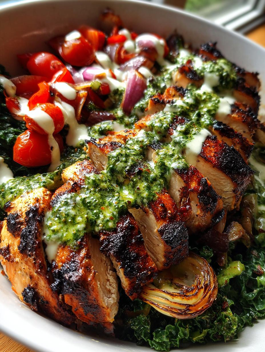 Chimichurri Grilled Chicken Bowl with Garlic Sauce - detail 1