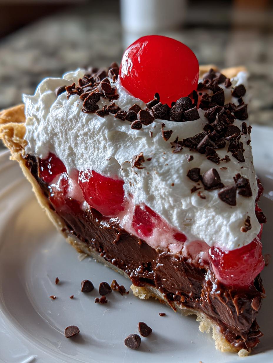 Chocolate Cherry Cream Pie - detail 1
