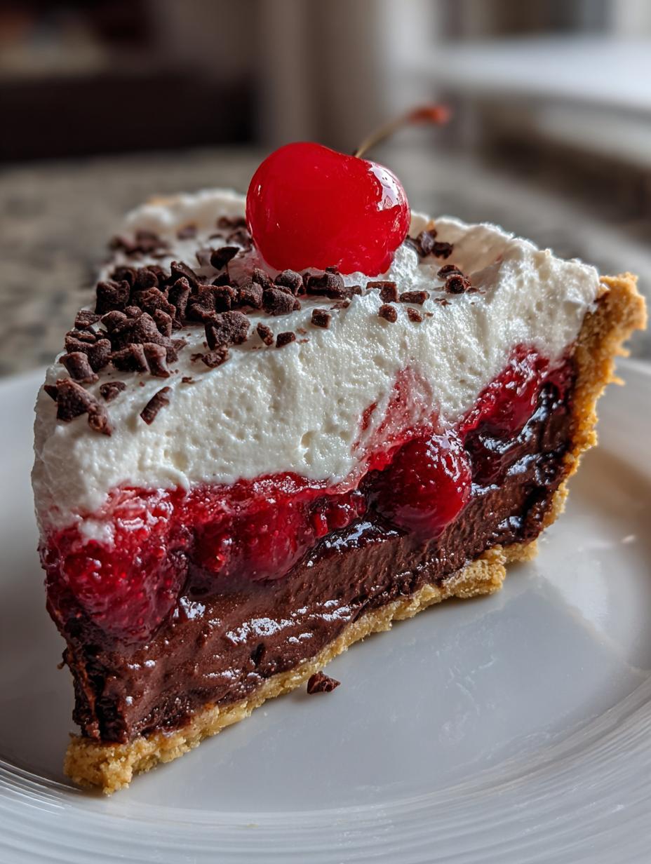 Chocolate Cherry Cream Pie - detail 2