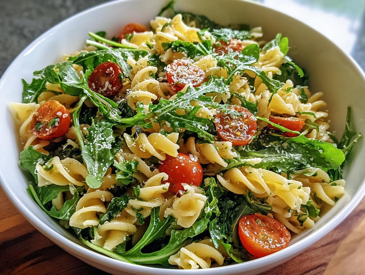 Lemon Arugula Pasta Salad: 1 Effortless Meal 3 Lemon Arugula Pasta Salad: 1 Effortless Meal - Lemon Arugula Pasta Salad - additional detail