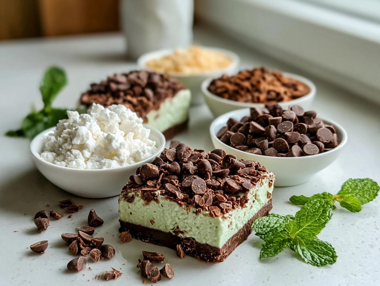 Mint Chocolate Fudge Cheesecake - close-up of creamy filling and fudge layers