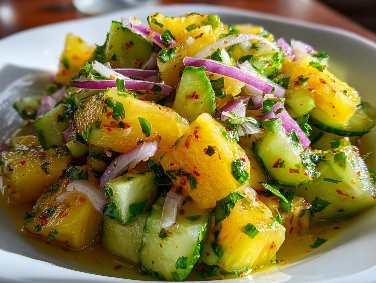 Divine Pineapple Cucumber Salad: 150 Calories of Zest