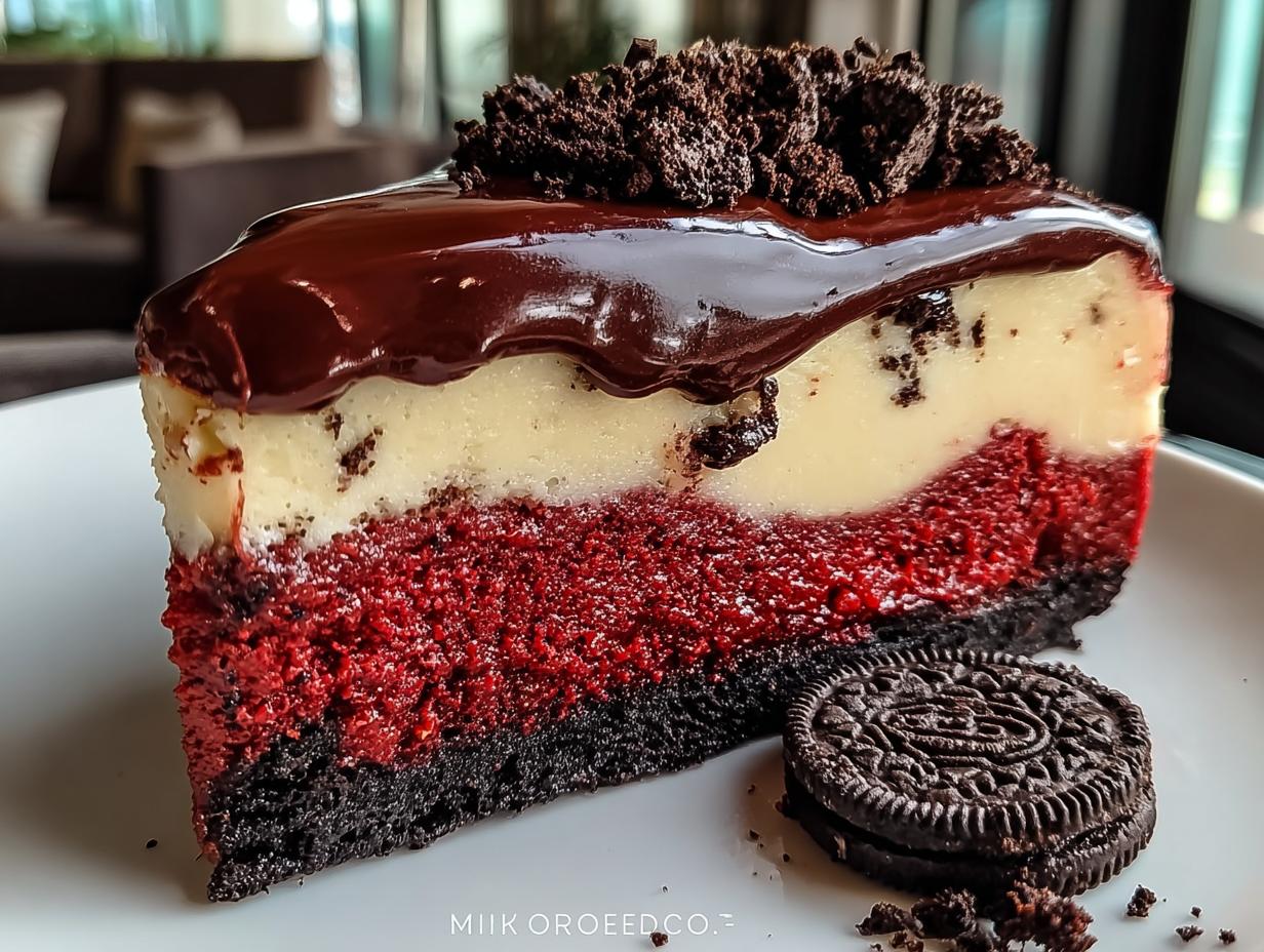 Easy Red Velvet Oreo Cheesecake: 1 Flavor Bomb - Red Velvet Oreo Cheesecake - additional detail