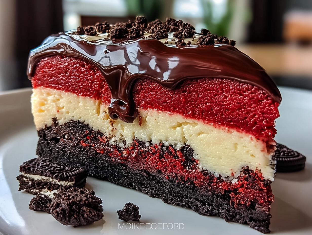 Red Velvet Oreo Cheesecake