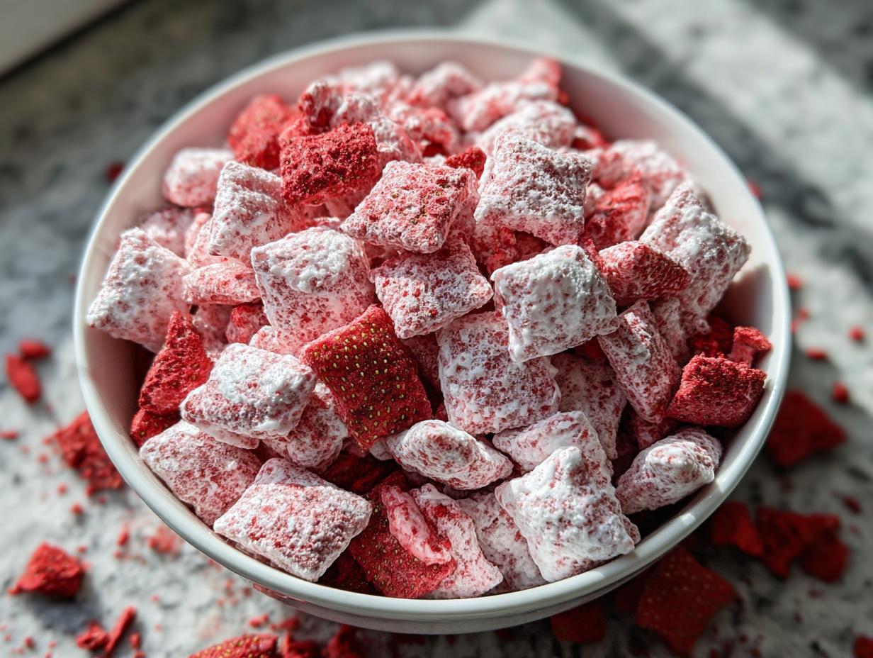 Strawberry Shortcake Puppy Chow: 1 Amazing Treat 2 Strawberry Shortcake Puppy Chow: 1 Exceptional Treat - Strawberry Shortcake Puppy Chow - additional detail