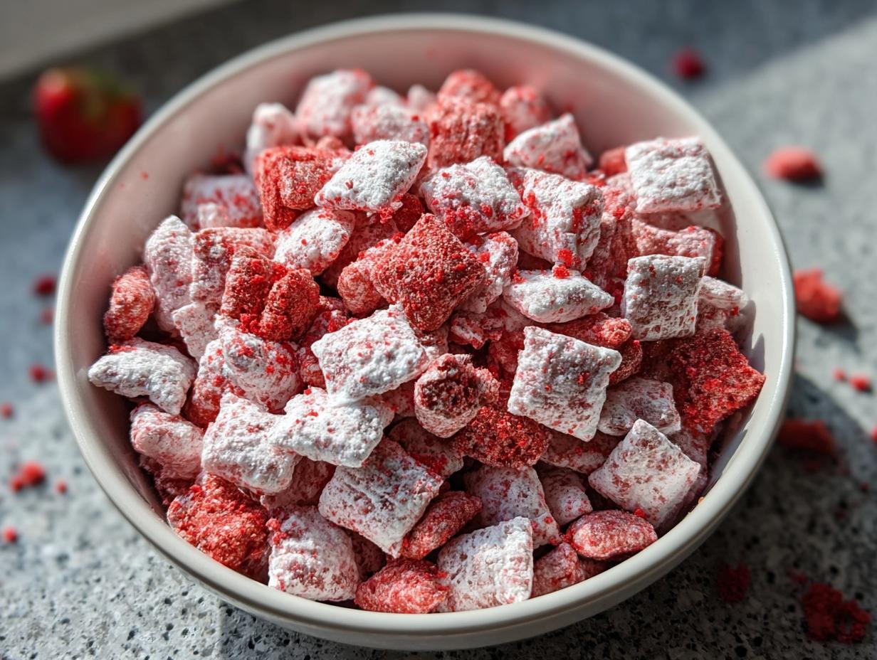 Strawberry Shortcake Puppy Chow: 1 Amazing Treat 3 Strawberry Shortcake Puppy Chow: 1 Impressive Treat - Strawberry Shortcake Puppy Chow - additional detail