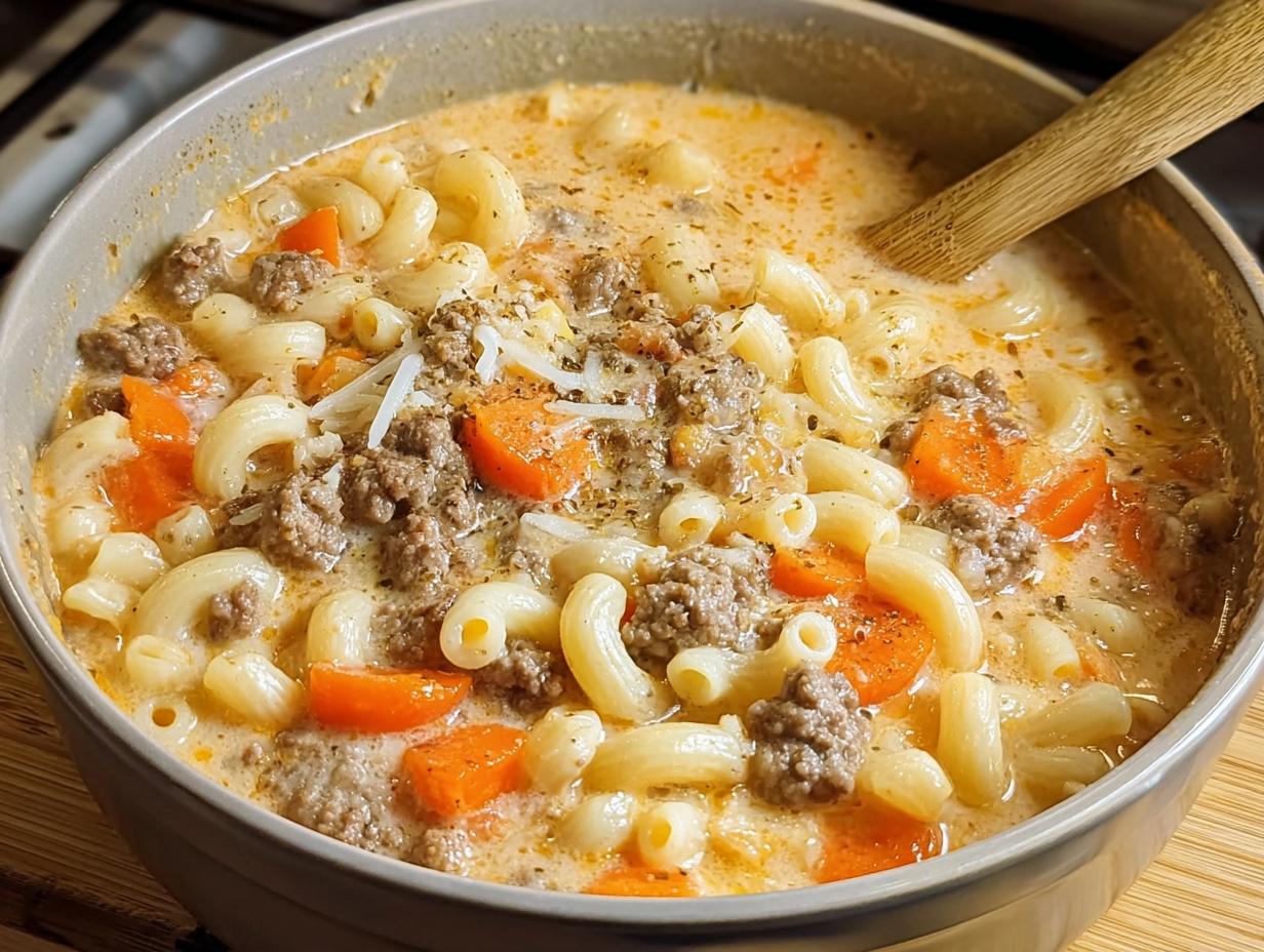 Cheeseburger Macaroni Soup