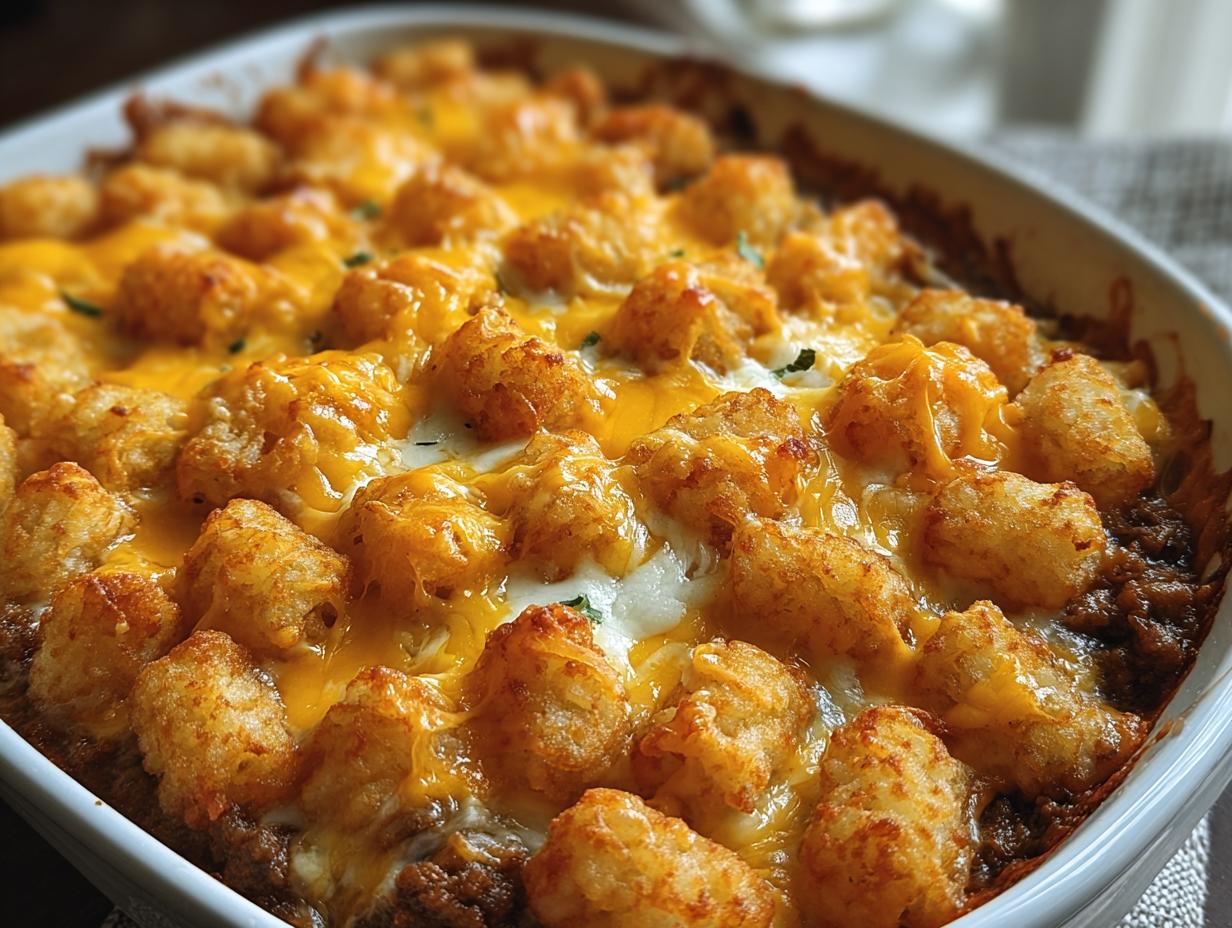 Cheesy Tater Tot Casserole: Easy 1-Hour Comfort - Cheesy Tater Tot Casserole - additional detail