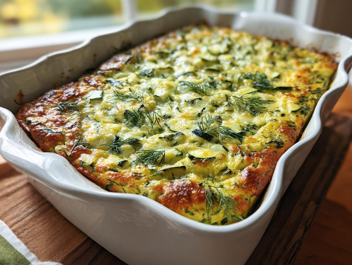 Cheesy Zucchini Dill Casserole: 1 Amazing Dish - Cheesy Zucchini Dill Casserole - main visual representation