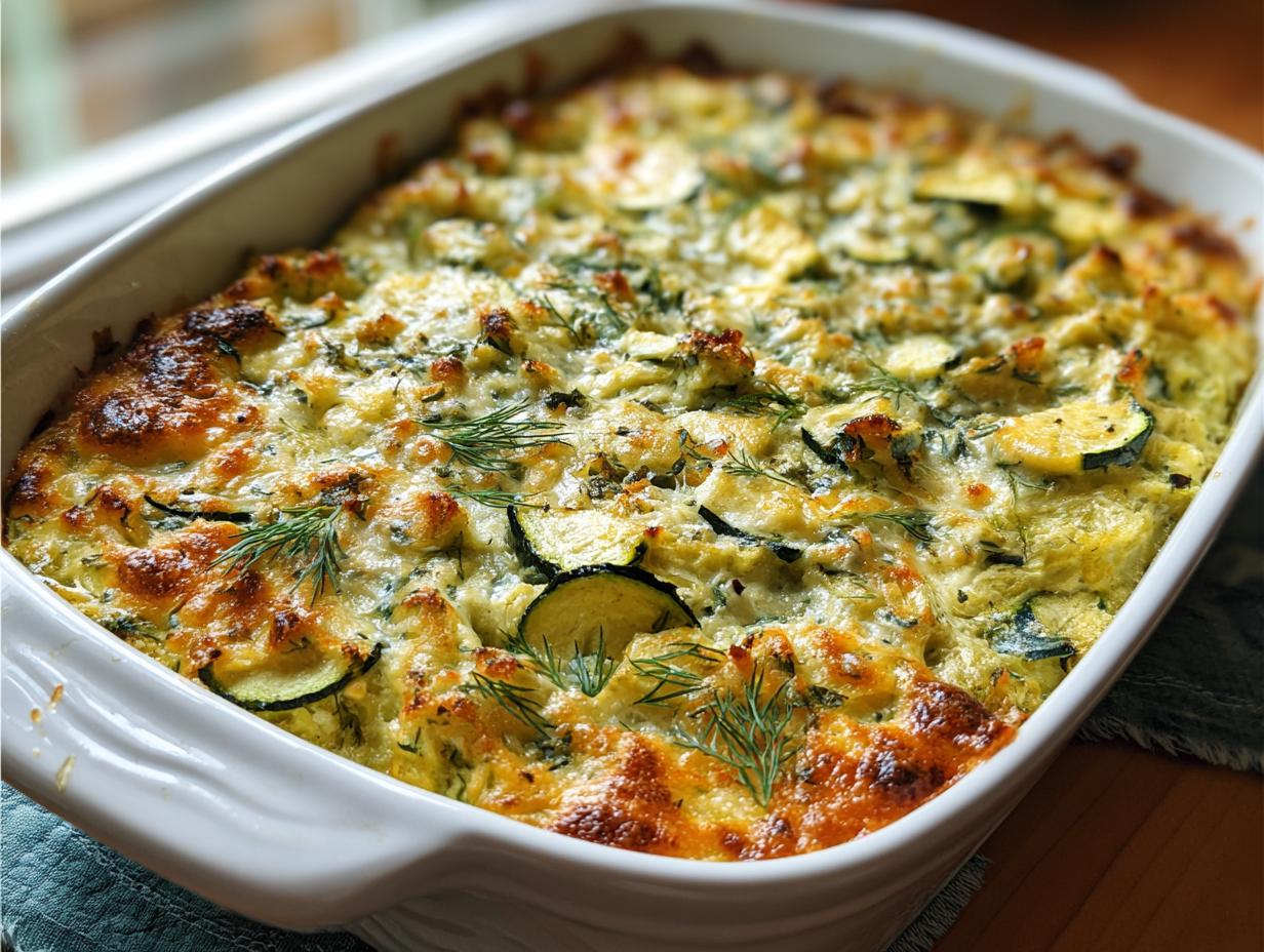 Cheesy Zucchini Dill Casserole: 1 Amazing Dish - Cheesy Zucchini Dill Casserole - additional detail