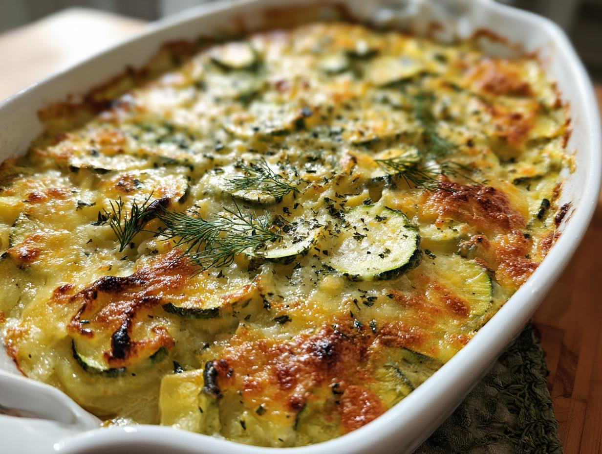 Cheesy Zucchini Dill Casserole