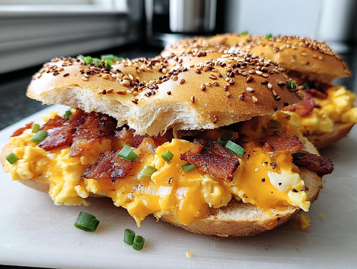 Cowboy Breakfast Bagels Hearty