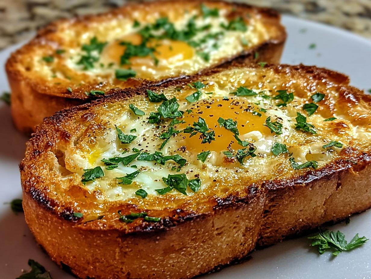 Egg Cheese Toasts: Easy & Fantastic 15-Minute Recipe - Golden brown egg cheese toast with melted cheese