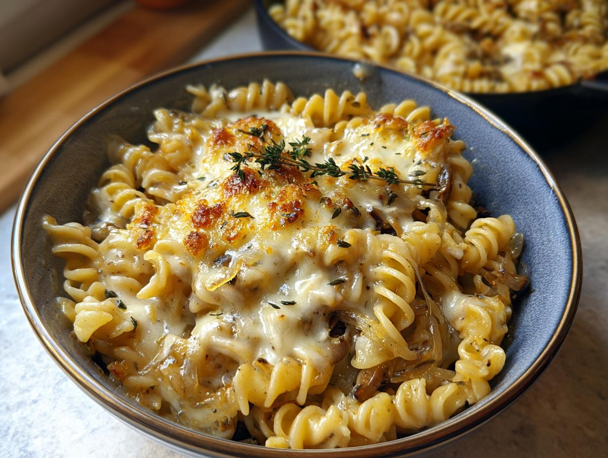 French Onion Soup Pasta: 3 Keys to Comfort - French Onion Soup Pasta - additional detail