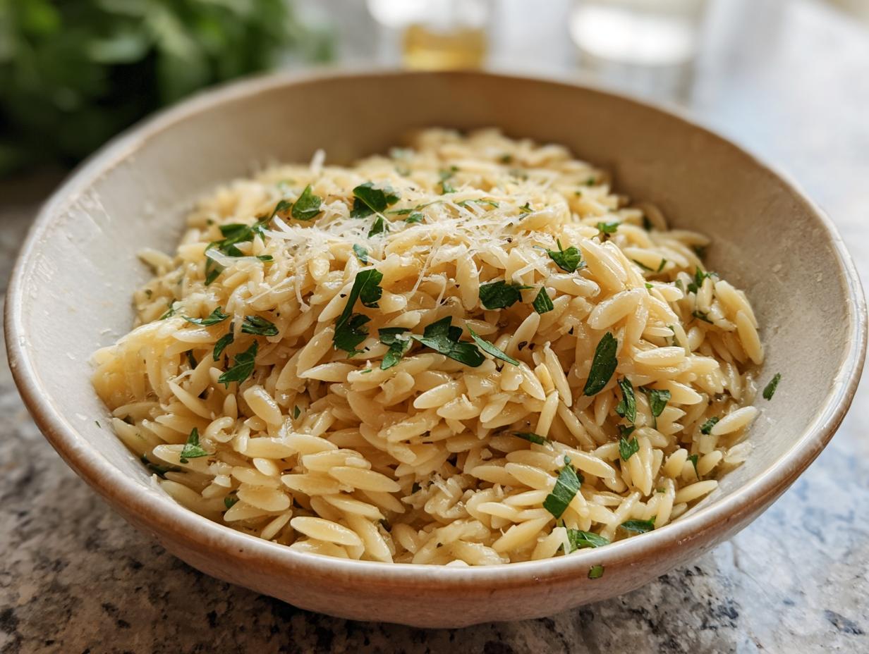 Outstanding Garlic Parmesan Orzo Pasta in 30 Mins - Garlic Parmesan Orzo Pasta - additional detail