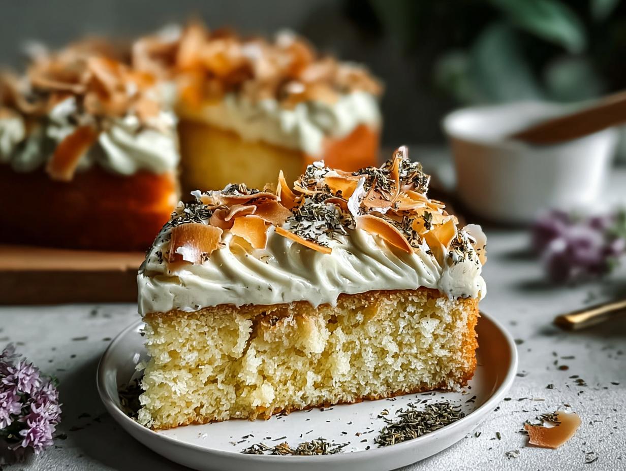 Genmaicha Coconut Milk Cake: Striking Easy Dessert - Genmaicha Coconut Milk Cake - additional detail