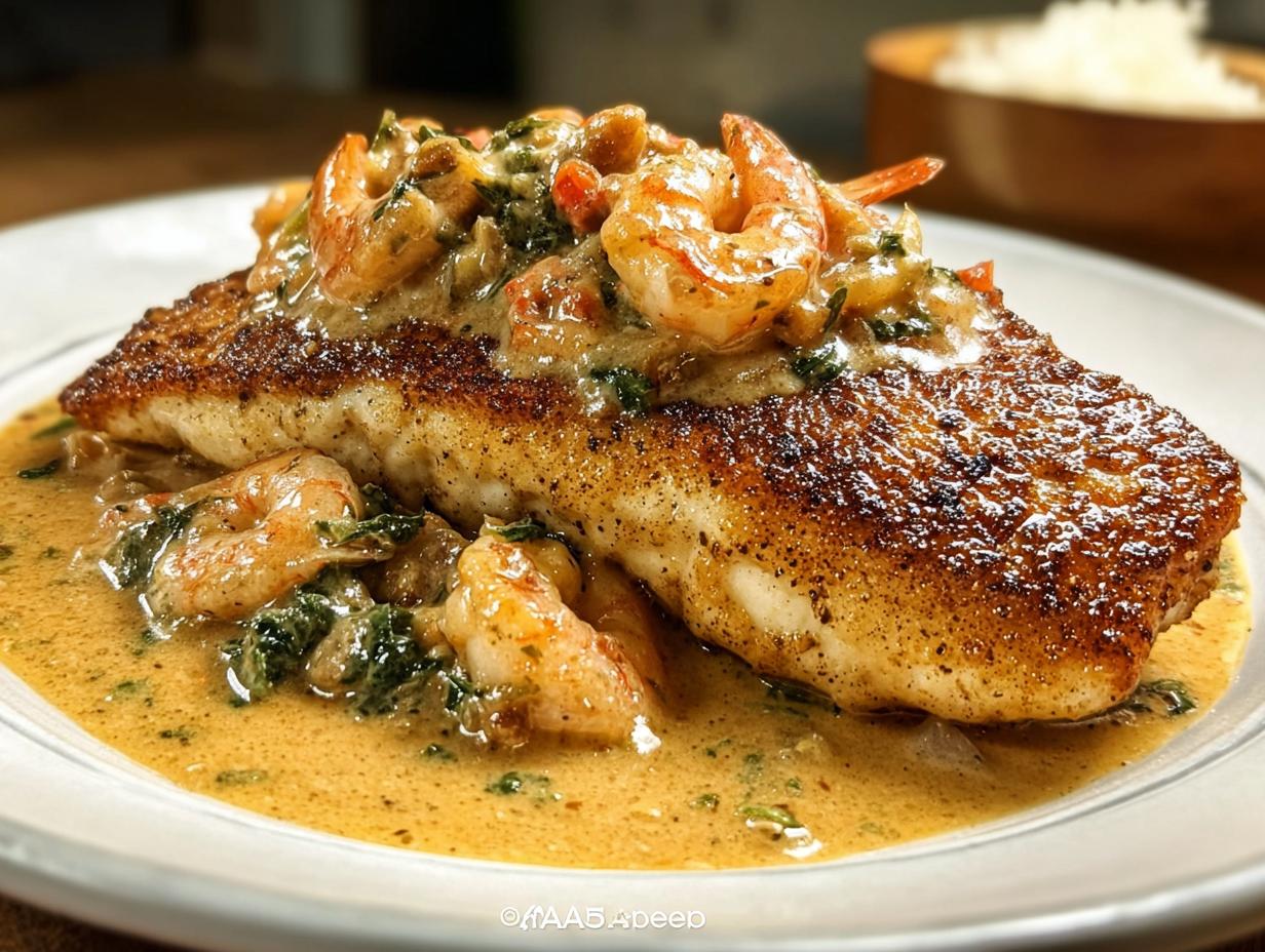 Pappadeaux Catfish Opelousas - plated dish with sauce