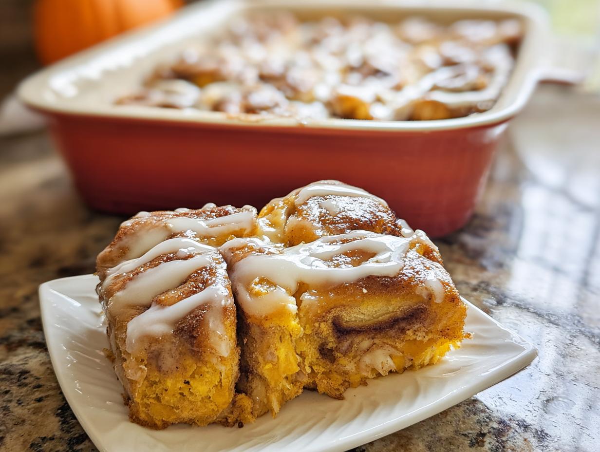 Pumpkin Cinnamon Roll Casserole Bliss - Pumpkin Cinnamon Roll Casserole - additional detail