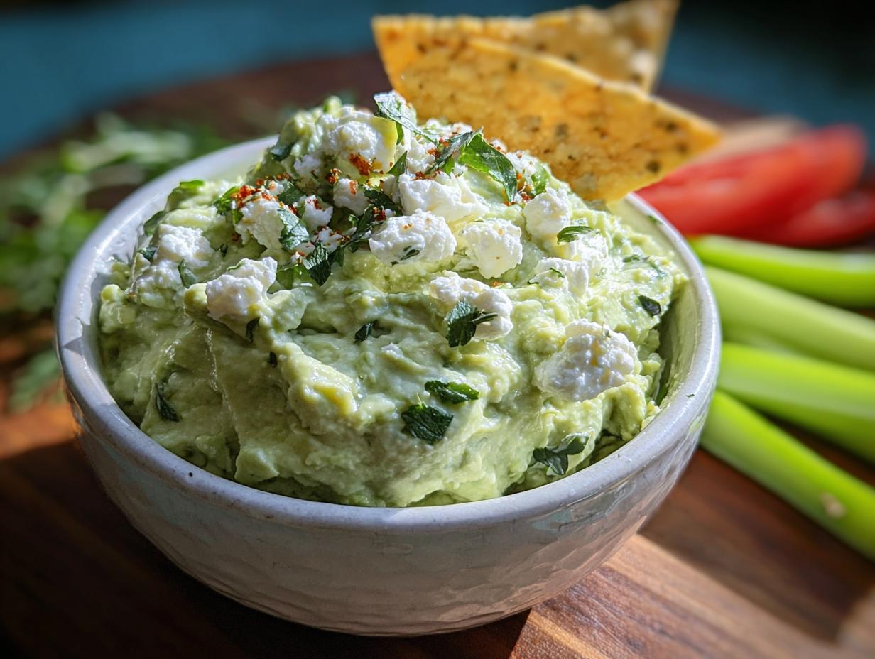 Refreshing Summer Snacks Avocado: 2 Easy Fixes - Close-up of the finished avocado feta dip