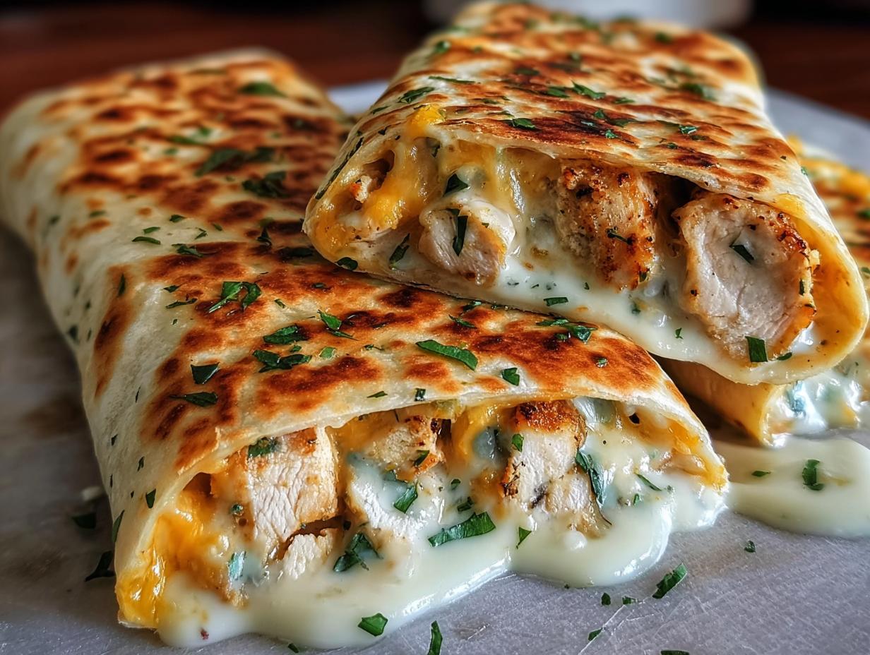 Amazing Cheesy Chicken Garlic Wraps in 30 Mins. 1 Cheesy Chicken Garlic Wraps