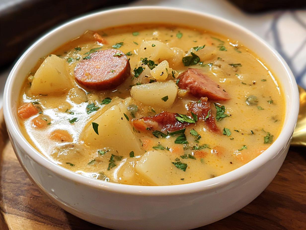 Comforting Kielbasa Potato Soup: 1 Pot Wonder - Comforting Kielbasa Potato Soup - additional detail