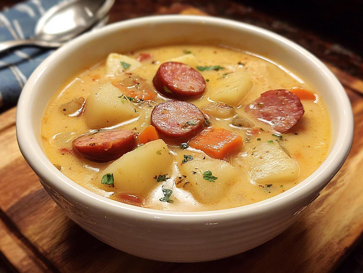 Comforting Kielbasa Potato Soup: 1 Pot Wonder - Comforting Kielbasa Potato Soup - additional detail