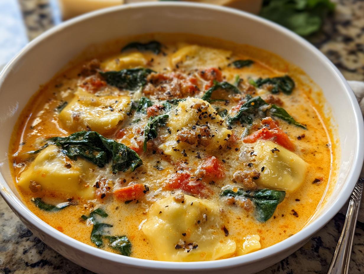 Outstanding Creamy Tuscan Ravioli Soup in 30 Mins - Creamy Tuscan Ravioli Soup - additional detail