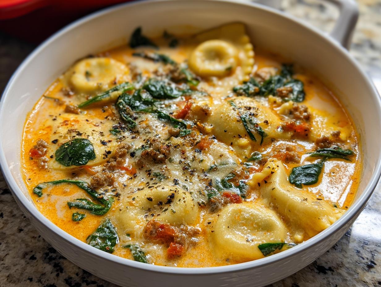 Outstanding Creamy Tuscan Ravioli Soup in 30 Mins - Creamy Tuscan Ravioli Soup - additional detail