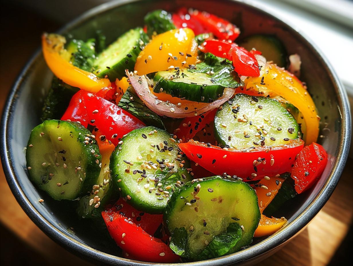 Cucumber Sweet Pepper Salad: 1 Amazing Recipe 3 Cucumber Sweet Pepper Salad: 1 Exceptional Recipe - Cucumber Sweet Pepper Salad - additional detail