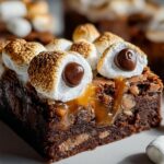 Ghostly Caramel Marshmallow Brownies: Spooky Delight 4 Ghostly Caramel Marshmallow Brownies