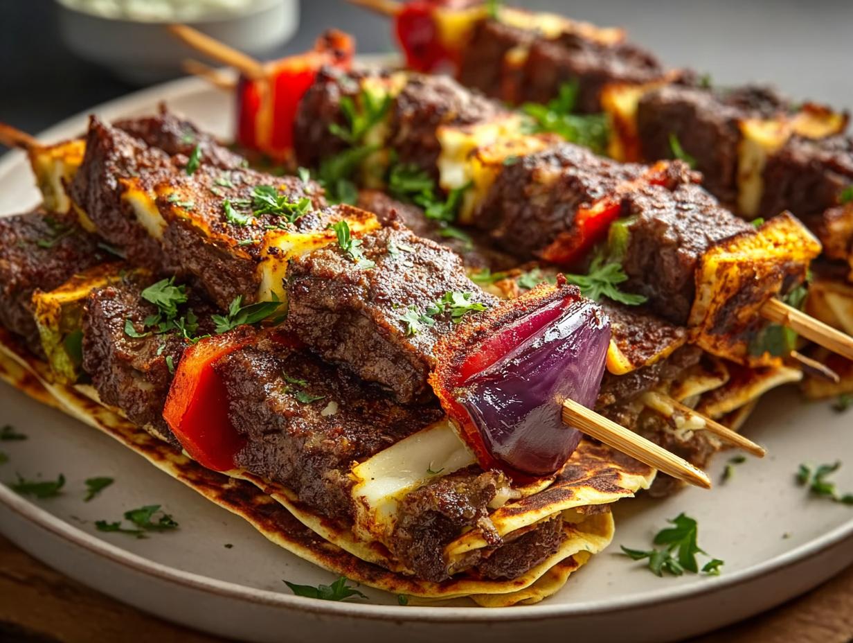 Exceptional Layered Tortilla Kebab Skewers 6 ways - Layered Tortilla Kebab Skewers - main visual representation
