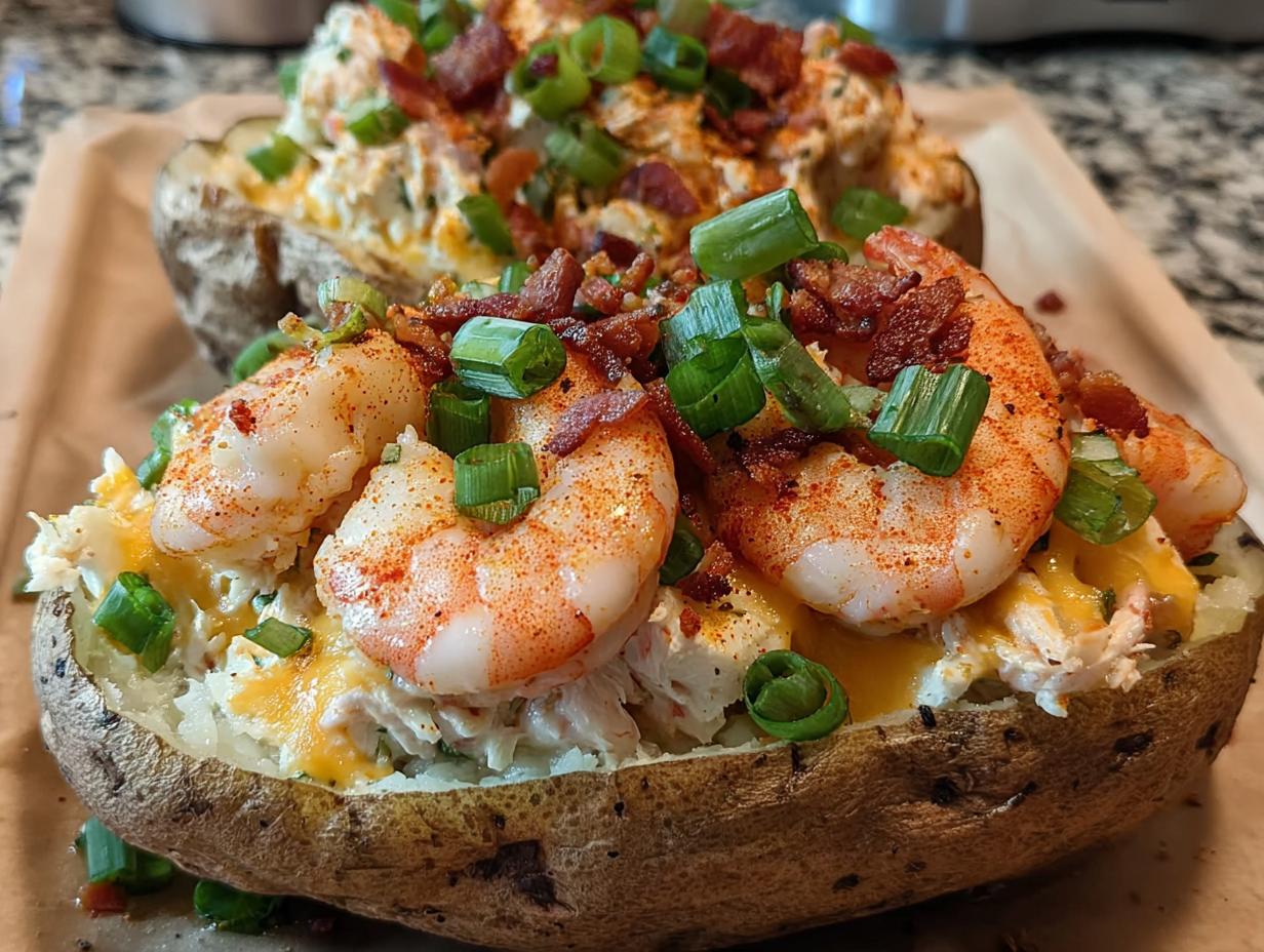 Loaded Seafood Baked Potato: Striking Comfort - Loaded Seafood Baked Potato - additional detail