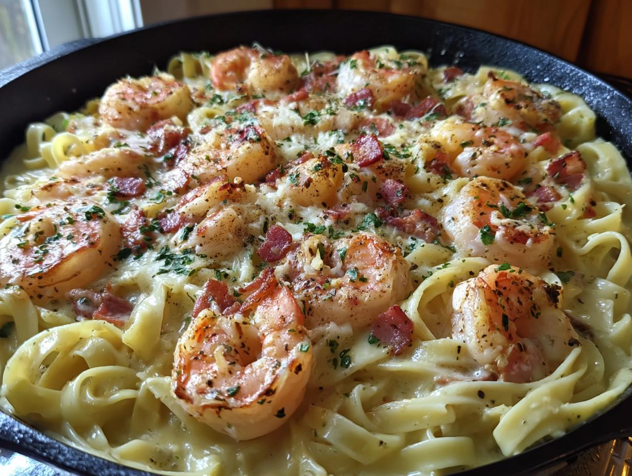 One Pan Shrimp Fettuccine: Amazing Garlic Butter 2 One Pan Shrimp Fettuccine: Exceptional Garlic Butter - One Pan Shrimp Fettuccine - additional detail